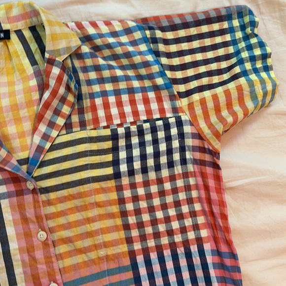 Colorful Checkered Button-Up Dress - Picture 7 of 15